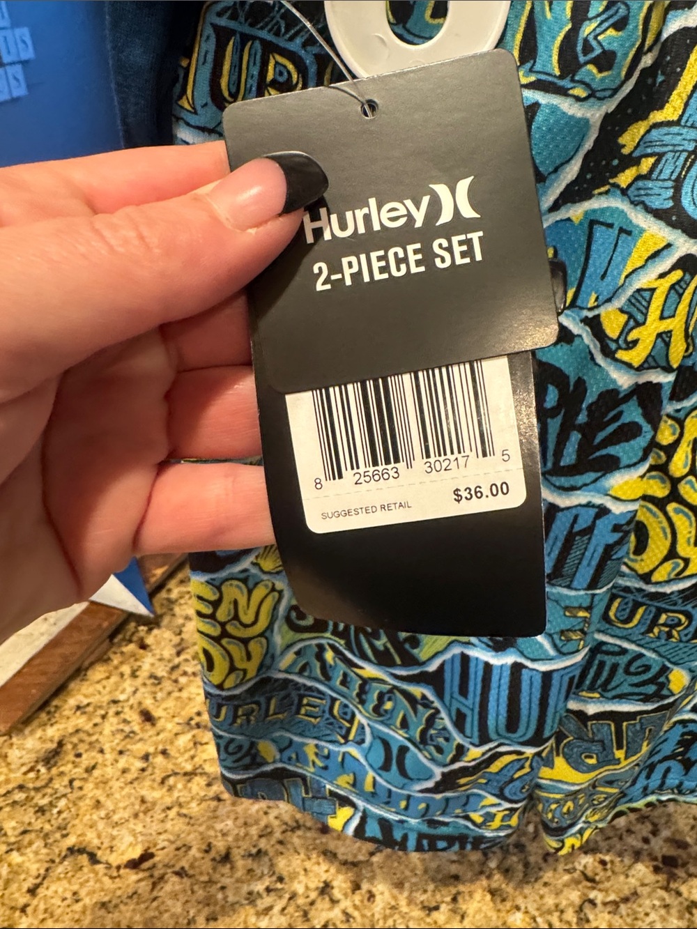 Hurley Navy Tank Top with Yellow & Light Blue Logo - Picture 2 of 4